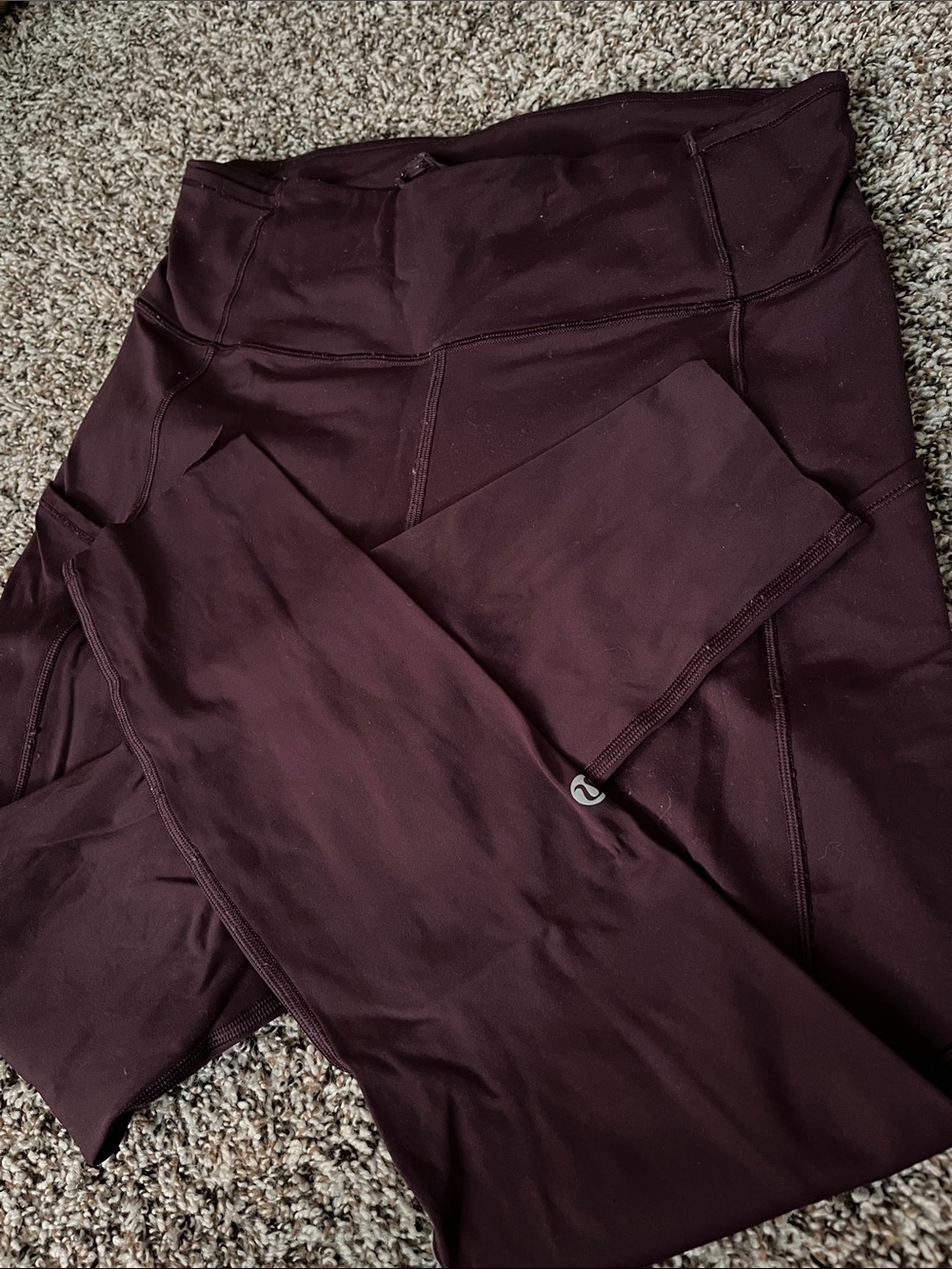 lululemon athletica Burgundy Mid-Rise Workout Leggings